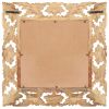 Hand Carved Mirror Brown 19.7"x19.7" Solid Mango Wood