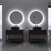 32 in. Round Acrylic Framed Dimmable Anti-Fog LED Bathroom Vanity Mirror