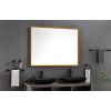 48x36 Inch LED Backlit Bathroom Mirror with Metal Frame, Wall Mounted Vanity Mirror with Smart Touch Button, Anti-Fog, Memory Function, 3 Colors