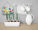 NEW Orchids in Watercolor Wall or Door Hanging Prints Aluminum Metal Sign Kitchen Wall Bar Bathroom Plaque Home Decor, 8HX12W, Multicolor