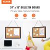VEVOR Cork Board, 24 x 18 inches, Double-sided Bulletin Board with MDF Sticker Frame, Vision Board Includes 10 Pushpins