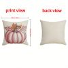 4Pcs Pillow Covers 18x18In Pink Pumpkin Maple Leaf Throw Cushion Cover Happy Fall Pillow Cushion Case for Thanksgiving Sofa Couch Bedroom Home Office