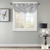 Faux Silk Waterfall Embellished Valance Silver 38x46"