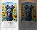 NEW Kerry Blue Terrier in Sunflowers Ceramic Night Light Compact, UL-Certified, Ideal for Bedroom, Bathroom, Nursery, Hallway, Kitchen, 6x4x3