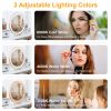 19Inch Large Round Vanity Makeup Mirror With LED Halo Light 3 Lighting Colors Dimmable Brightness Touch Control 360Â° Rotation