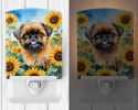 NEW Brussels Griffon in Sunflowers Ceramic Night Light Compact, UL-Certified, Ideal for Bedroom, Bathroom, Nursery, Hallway, Kitchen, 6x4x3