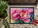 NEW Peonies in Watercolor Doormat Front Door Mat Indoor Outdoor Rugs for Entryway, Non Slip Washable Low Pile, 18H X 27W