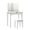 Vanity Desk Set With Mirror For Makeup, Makeup Table With 1 Drawer Storage Cosmetics