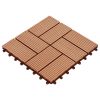 11 pcs Decking Tiles WPC 11.8"x11.8" 1 sqm Teak Color