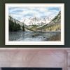 Trendy Decor 4U The Maroon Bells White Framed Wall Art for Living Room, Bedroom Wall Art Print for Home Decor by Billy Jacobs