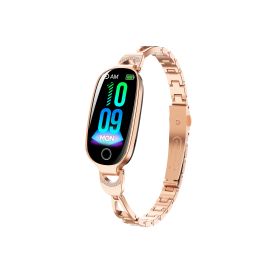 Gold Smartwatch For Women Compatible For Android& IOS,Bling Smart Bracelet With Female Menstrual Cycle Heart Rate Blood Pressure Remote Photography Wa (Color: Gold)
