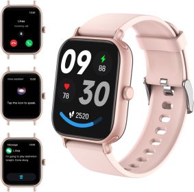 2.0 Inch HD - Fashion Smartwatch Bluetooth Talking, IP68 Showerproof Mental Health Tracker, Anxiety Relief Fitness Tracker (Color: Pink)