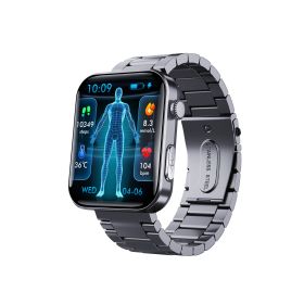 Smart Watch For Men Women Healthy Mornitoring Ips Screen Fitness Tracker With Bluetooth Call  IP67 Waterproof Heart Rate Sleep SpO2 Monitor Pedometer (Option: Black-Metal)