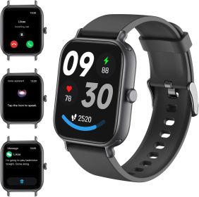 2.0 Inch HD - Fashion Smartwatch Bluetooth Talking, IP68 Showerproof Mental Health Tracker, Anxiety Relief Fitness Tracker (Color: Black)