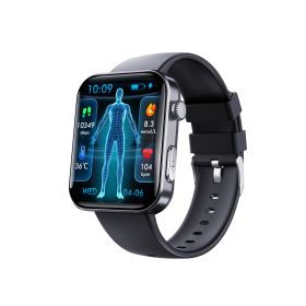 Smart Watch For Men Women Healthy Mornitoring Ips Screen Fitness Tracker With Bluetooth Call  IP67 Waterproof Heart Rate Sleep SpO2 Monitor Pedometer (Option: Black-Leather)