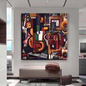 Hand Oil Painting Guardsman Abstract Original Abstract Painting Original Oil Painting Abstract Wall Art Canvas Living Room Decoration (Style: 02, size: 150x150cm)