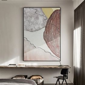 Handmade Abstract Art Hand Painted Yellow Gray Abstract Original Oil Painting Handmade Wall Art Paintings Decoration Home Living Room hallway bedroom (Style: 03, size: 90x120cm)