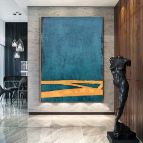Large Abstract Handmade Oil Painting On Canvas Original Blue and Orange Canvas Wall Art Modern Minimalist Wall Art For Living Room Bedroom Decor (Style: 01, size: 100x150cm)