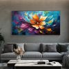 Handmade Oil Painting Orange Flower Oil Painting on Canvas Original Floral Painting Abstract Colorful Art Living room Wall Decor Large Texture Wall Ar