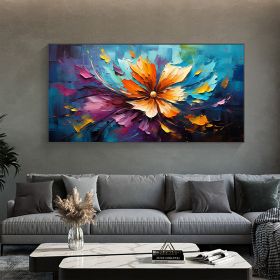 Handmade Oil Painting Orange Flower Oil Painting on Canvas Original Floral Painting Abstract Colorful Art Living room Wall Decor Large Texture Wall Ar (Style: 01, size: 100x150)