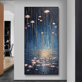 Hand Painted Oil Painting Original Rain Scenery Oil Painting on Canvas Large Modern Wall Art Custom Art Decor Abstract Landscape Painting Living room (Style: 01, size: 150x220cm)