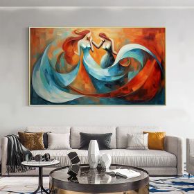 Hand Painted Oil Painting Abstract Beautiful Woman Oil Painting on Canvas Large Wall Art Original Blue Decor Minimalist Art Custom Painting Modern Liv (Style: 01, size: 75x150cm)