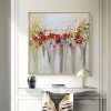 Oil Painting Hand Painted Square Still Life Floral / Botanical Modern Stretched Canvas Home Living Room Bedroom Luxurious Decoration Painting