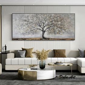 Handmade Oil Painting Canvas Wall Art Decoration Abstract Blooming Texture Tree Painting Abstract Plant Painting Home Living Room Bedroom Luxurious De (Style: 01, size: 50x100cm)