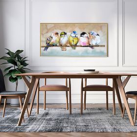 Handmade Oil Painting Abstract Colorful Birds oil Painting On Canvas Original Animal Wall Art Modern Acrylic Painting Living room Home Decor (Style: 01, size: 40x80cm)
