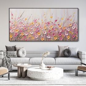 Handmade Oil Painting Original colorful flower canvas oil painting landscape art wall hanging hand-painted custom art living room decor fashion decor (Style: 01, size: 40x80cm)
