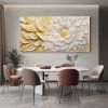 Hand Painted Oil Painting Original Blooming Flower Oil Painting on Canvas Abstract White Floral Painting Modern Living room Wall Decor
