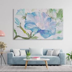 Hand Painted Oil Painting Large Art Abstract Blue Blooming Flower Oil Painting On Canvas Home Decor Wall Art Living Room Wall Decor Texture Art Palett (Style: 01, size: 150x220cm)