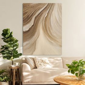Hand Painted Oil Painting Time River Art Boho Wall Art Brown Abstract Minimalist Wall Art Painting Living Room Wall Decor 3D Texture Art Canvas Oil Pa (Style: 01, size: 50x70cm)