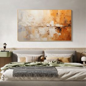Hand Painted Oil Painting Abstract Original Oil Painting On Canvas Custom Orange Gradient Painting Living room Wall Decor Modern White Painting (Style: 01, size: 90x120cm)