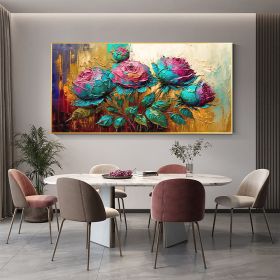 Hand Painted Oil Painting Large Original Flower Oil Painting On Canvas Canvas Wall Art Abstract Colorful Painting Boho Wall Decor Custom Painting Livi (Style: 01, size: 90x120cm)
