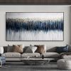 Hand Painted Oil Painting Abstract Blue White oil Painting On Canvas Modern Concise Painting Water Drop Wall Decor Large Wall Art Custom Living room H