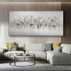 Hand Painted Oil Painting Abstract Blossom Floral Oil Painting on Canvas Large Original Textured White Grey Poppy Bouquet Acrylic Painting Living Room