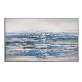 Blue Modern Style Abstract Wall Poster Nordic Canvas Oil Painting Contemporary Art Decoration Picture For Living Room Decor (size: 70x140cm)