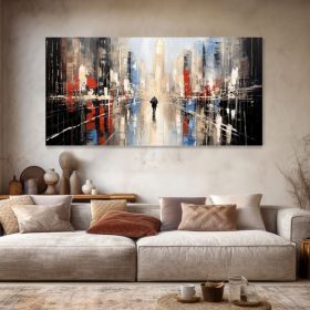 Urban Texture Oil Painting Abstract City Street Scene Colorful Dynamic Decor Original Artist Creation Modern Art Collection For Living Room (Style: 01, size: 120x240cm)
