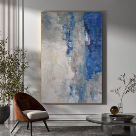 Handmade Oil Painting Blue And Grey Abstract Painting On Canvas Colorful Acrylic Art Modern Painting Wall Art For Home Decor And Office (Style: 01, size: 60x90cm)