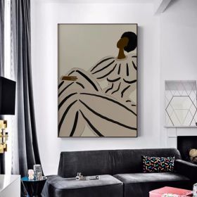 Abstract People Art Mid Century Art Modern Abstract Art Abstract Wall Art Hand Painted Oil Painting Living Room Art Female Figure Wall Decor (Style: 01, size: 70x100cm)