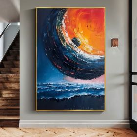 Original Colorful Starry Sky Oil Painting On Canvas Abstract Night Scene Painting Custom Painting Large Wall Art Living Room Home Decor (Style: 01, size: 40x80cm)