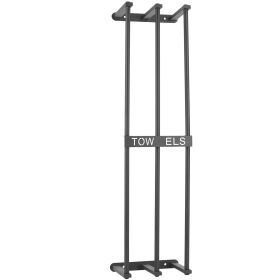 Wall Mounted Towel Rack for Rolled Towels Bathroom Towel Holder Organizer Storage Shelf for Bath Towels Hand Towels (Color: Black)