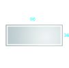 96in. W x36 in. H Framed LED Single Bathroom Vanity Mirror in Polished Crystal Bathroom Vanity LED Mirror with 3 Color Lights Mirror for Bathroom Wall