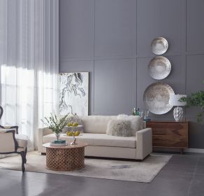 Silver Textured Oversized Disc, Wall Decor for Living Room Bedrrom Entryway Office, Set of 3 (Color: as Pic)