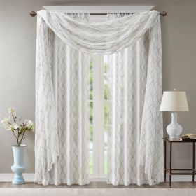 Diamond Sheer Embroidered Window Scarf (Color: as Pic)