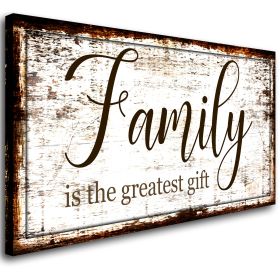 Family Canvas Wall Art for Living Room,Family is The Greatest Gift Word Painting,Family Wall Decor (size: 20inchesx40inches)