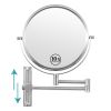 8-inch Wall Mounted Makeup Vanity Mirror, Height Adjustable, 1X / 10X Magnification Mirror, 360Â° Swivel with Extension Arm