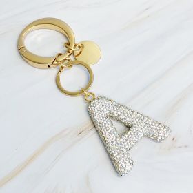 It Girl Glam Initial Key Chain (Color: Crystal Clear)