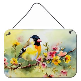 NEW Goldfinch Wall or Door Hanging Prints Aluminum Metal Sign Kitchen Wall Bar Bathroom Plaque Home Decor, 8HX12W, Multicolor (Default: Default)